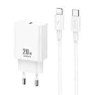 REMAX RP-U5 Extreme 2 Series 20W PD Charger + 1m USB-C / Type-C to 8 Pin Fast Charge Data Cable Set, Specification:EU Plug(White) - 1