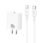 REMAX RP-U5 Extreme 2 Series 20W PD Charger + 1m USB-C / Type-C to 8 Pin Fast Charge Data Cable Set, Specification:US Plug(White) - 1