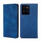 For vivo iQOO 10 Pro 5G Skin Feel Magnetic Horizontal Flip Leather Phone Case(Blue) - 1
