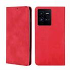 For vivo iQOO 10 Pro 5G Skin Feel Magnetic Horizontal Flip Leather Phone Case(Red) - 1