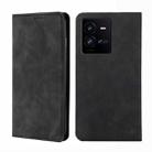 For vivo iQOO 10 Pro 5G Skin Feel Magnetic Horizontal Flip Leather Phone Case(Black) - 1