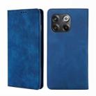 For OnePlus 10T Skin Feel Magnetic Horizontal Flip Leather Phone Case(Blue) - 1