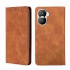 For Honor X40i Skin Feel Magnetic Horizontal Flip Leather Phone Case(Light Brown) - 1