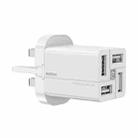 REMAX RP-U43 3.4A 4 USB Port Fast Charger, Specification:UK Plug(White) - 1