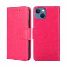 For iPhone 14 Crystal Texture Horizontal Flip Leather Phone Case (Rose Red) - 1