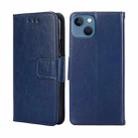 For iPhone 14 Crystal Texture Horizontal Flip Leather Phone Case (Royal Blue) - 1