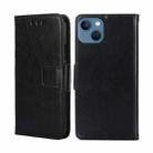 For iPhone 14 Crystal Texture Horizontal Flip Leather Phone Case (Black) - 1