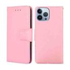 For iPhone 14 Pro Crystal Texture Horizontal Flip Leather Phone Case(Pink) - 1