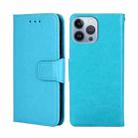 For iPhone 14 Pro Crystal Texture Horizontal Flip Leather Phone Case(Light Blue) - 1