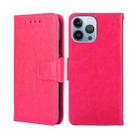 For iPhone 14 Pro Crystal Texture Horizontal Flip Leather Phone Case(Rose Red) - 1