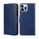 For iPhone 14 Pro Crystal Texture Horizontal Flip Leather Phone Case(Royal Blue) - 1