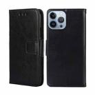 For iPhone 14 Pro Max Crystal Texture Horizontal Flip Leather Phone Case (Black) - 1