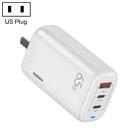 REMAX RP-U55 Territory Series 65W USB+Dual USB-C / Type-C Interface Fast Charger, Specification:US Plug (White) - 1