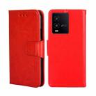 For vivo iQOO 10 Crystal Texture Horizontal Flip Leather Phone Case(Red) - 1