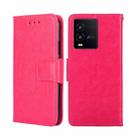 For vivo iQOO 10 Crystal Texture Horizontal Flip Leather Phone Case(Rose Red) - 1