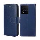 For vivo iQOO 10 Crystal Texture Horizontal Flip Leather Phone Case(Royal Blue) - 1