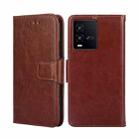 For vivo iQOO 10 Crystal Texture Horizontal Flip Leather Phone Case(Brown) - 1