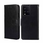 For vivo iQOO 10 Crystal Texture Horizontal Flip Leather Phone Case(Black) - 1