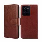 For vivo iQOO 10 Pro 5G Crystal Texture Horizontal Flip Leather Phone Case(Brown) - 1