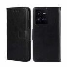 For vivo iQOO 10 Pro 5G Crystal Texture Horizontal Flip Leather Phone Case(Black) - 1