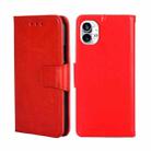 For Nothing Phone 1 Crystal Texture Horizontal Flip Leather Phone Case(Red) - 1