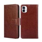 For Nothing Phone 1 Crystal Texture Horizontal Flip Leather Phone Case(Brown) - 1