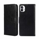 For Nothing Phone 1 Crystal Texture Horizontal Flip Leather Phone Case(Black) - 1