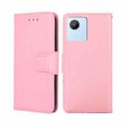 For Realme C30 4G/Narzo 50i Prime Crystal Texture Horizontal Flip Leather Phone Case(Pink) - 1