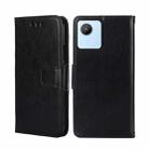 For Realme C30 4G/Narzo 50i Prime Crystal Texture Horizontal Flip Leather Phone Case(Black) - 1