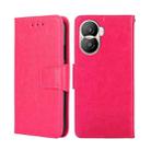 For Honor X40i Crystal Texture Horizontal Flip Leather Phone Case(Rose Red) - 1