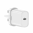 REMAX RP-U70 Jane Series 20W USB-C/Type-C PD Fast Charger, Specification:UK Plug(White) - 1