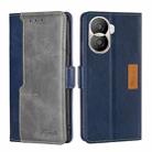 For Honor X40i Contrast Color Side Buckle Leather Phone Case(Blue + Grey) - 1