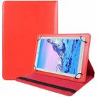 For 7 inch Tablet 360 Degree Rotation Litchi Texture Flip Leather Tablet Case(Red) - 1