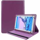 For 7 inch Tablet 360 Degree Rotation Litchi Texture Flip Leather Tablet Case(Purple) - 1