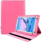 For 7 inch Tablet 360 Degree Rotation Litchi Texture Flip Leather Tablet Case(Rose Red) - 1