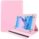 For 10 inch Tablet 360 Degree Rotation Litchi Texture Flip Leather Tablet Case(Pink) - 1