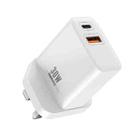 REMAX RP-U82 30W USB+USB-C/Type-C Dual Interface Fast Charger, Specification:UK Plug(White) - 1