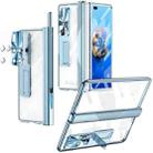 For Huawei Mate X2 Magnetic Hinges Plating Phone Case with Holder(Blue) - 1