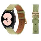 For Samsung Galaxy Watch5 Pro 45mm/5 44mm/5 40mm Plain Weave Leather Watch Band(Avocado Green) - 1