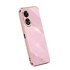 For OPPO A97 5G XINLI Straight Edge 6D Electroplate TPU Phone Case(Cherry Purple) - 1