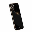 For Realme V20 5G XINLI Straight Edge 6D Electroplate TPU Phone Case(Black) - 1
