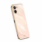 For Realme V20 5G XINLI Straight Edge 6D Electroplate TPU Phone Case(Pink) - 1