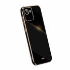 For Realme C30 XINLI Straight Edge 6D Electroplate TPU Phone Case(Black) - 1