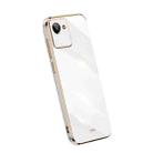 For Realme C30 XINLI Straight Edge 6D Electroplate TPU Phone Case(White) - 1