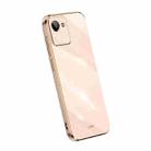 For Realme C30 XINLI Straight Edge 6D Electroplate TPU Phone Case(Pink) - 1