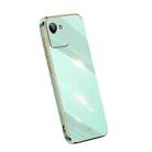 For Realme C30 XINLI Straight Edge 6D Electroplate TPU Phone Case(Mint Green) - 1