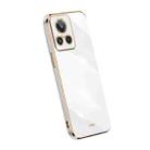 For Realme GT2 Explorer Master XINLI Straight Edge 6D Electroplate TPU Phone Case(White) - 1
