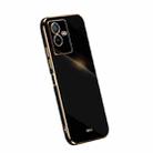 For vivo T2x 5G XINLI Straight Edge 6D Electroplate TPU Phone Case(Black) - 1