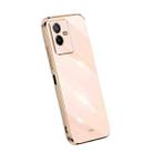 For vivo T2x 5G XINLI Straight Edge 6D Electroplate TPU Phone Case(Pink) - 1