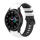 For Samsung Galaxy Watch5 Pro 45mm/5 44mm/5 40mm Two-color Silicone Strap Watch Band(White Black) - 1